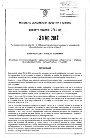 DECRETOS DE IMPLEMENTACIÓN GRUPOS 1 Y 3