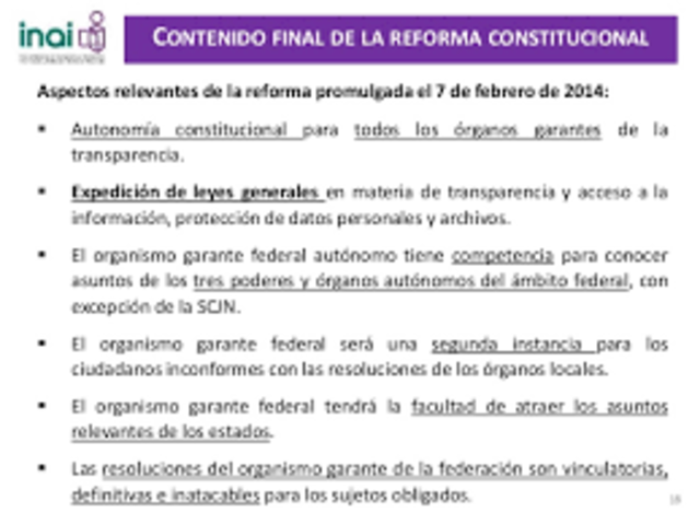Reforma articulo 6  Transparencia y Acceso a la Información Publica