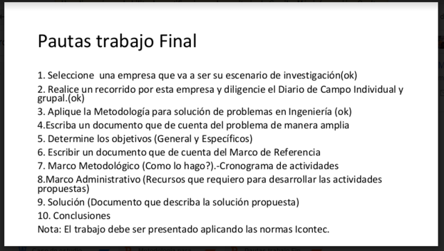 PAUTAS TRABAJO FINAL INTRODUCCIÓN A LA INGENIERÍA