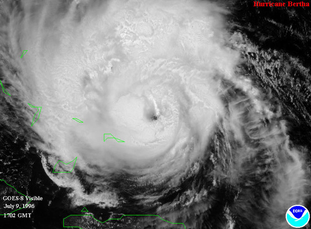 El  huracán Bertha 