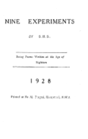 "Nine Experiments" by Stephen Spender