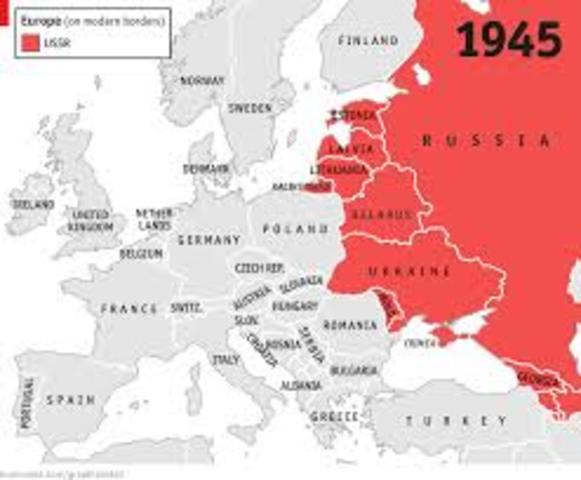 The USSR controlled Eastern Europe,Poland, Hungary, Romania, Czechoslovakia, Albania and Bulgaria had pro-soviet Communist governments controlled by USSR (Stalin).