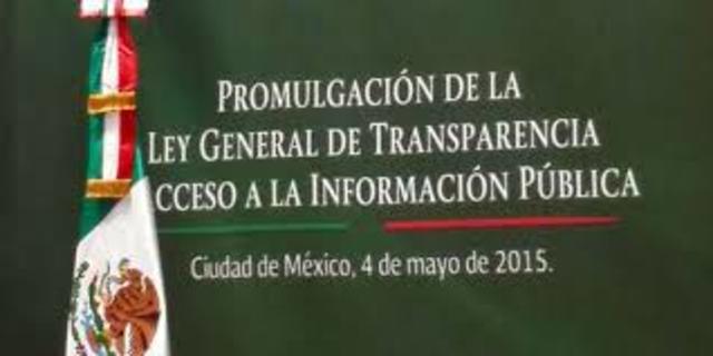 Promulgación de  la  Ley  General  de Transparencia y Acceso a la Información Pública.