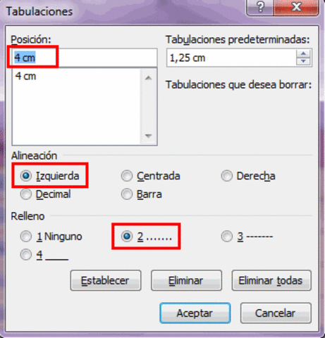 Creacion de los tabuladores