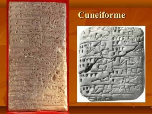 Caligrafía Cuneiforme.