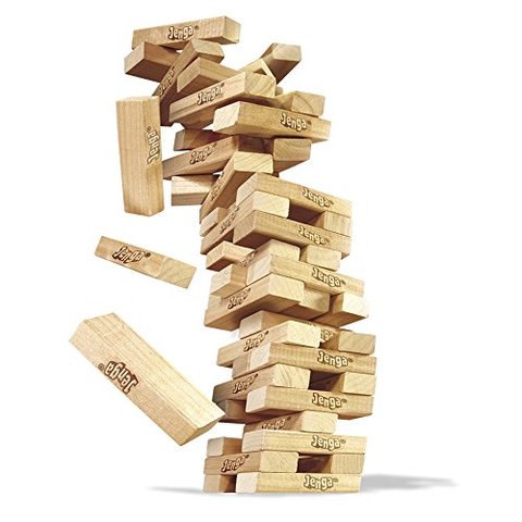 mi primer amigo y yo conocimos. Jugamos jenga.