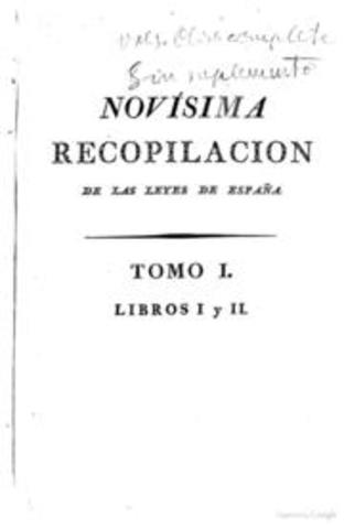 Novísima Recopilación de las Leyes de España