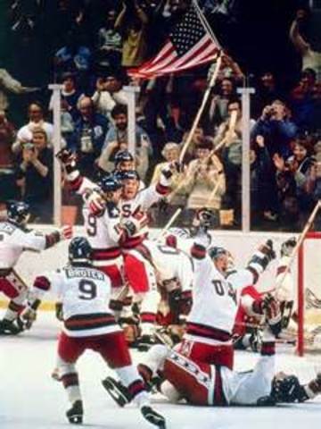 USA upsets Soviet Union in Hockey