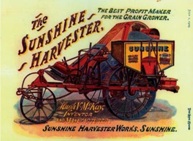 Combine Harvesters start being developed for commercial use.