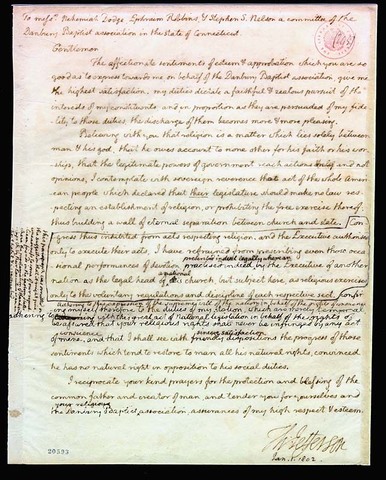 Jefferson's Letter to the Danbury Baptists