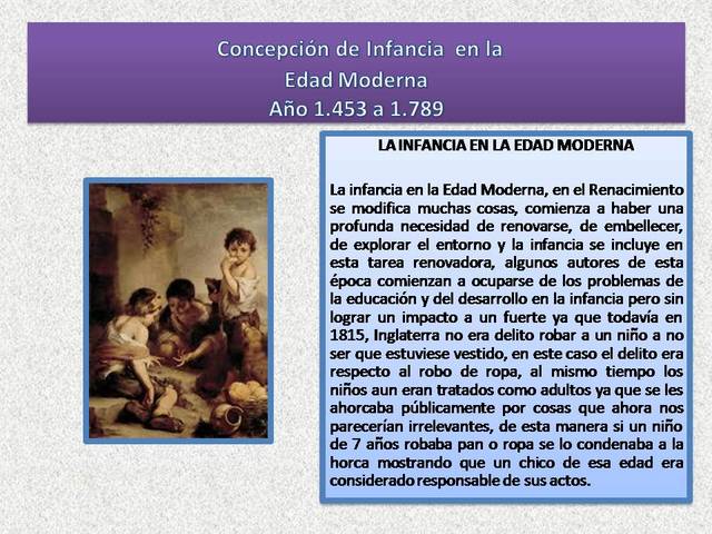 Concepción de Infancia  en la Edad Moderna