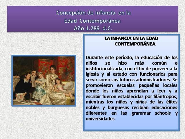 Concepción de Infancia  en la Edad  Contemporánea