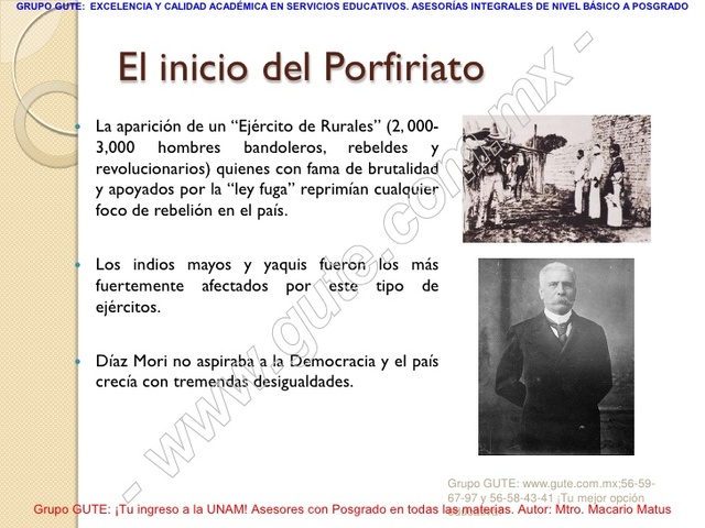 inicio de porfiriato.
