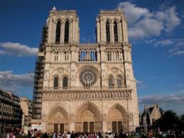 Fase final de la construcción de la catedral de Notre Dame
