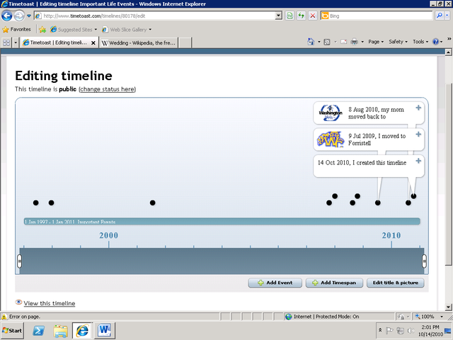 I created this timeline