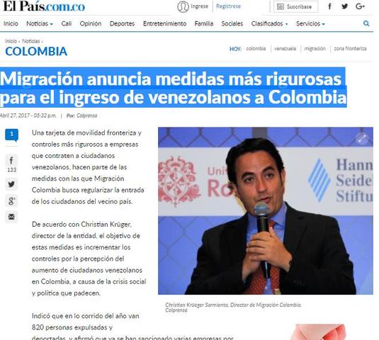 Migración anuncia medidas más rigurosas para el ingreso de venezolanos a Colombia