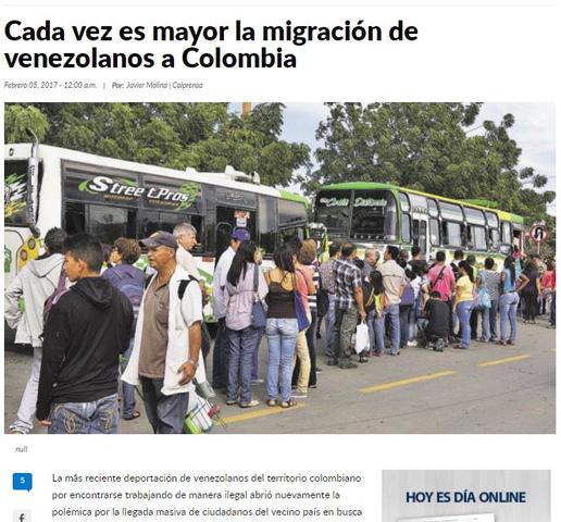 Cada vez es mayor la migración de venezolanos a Colombia