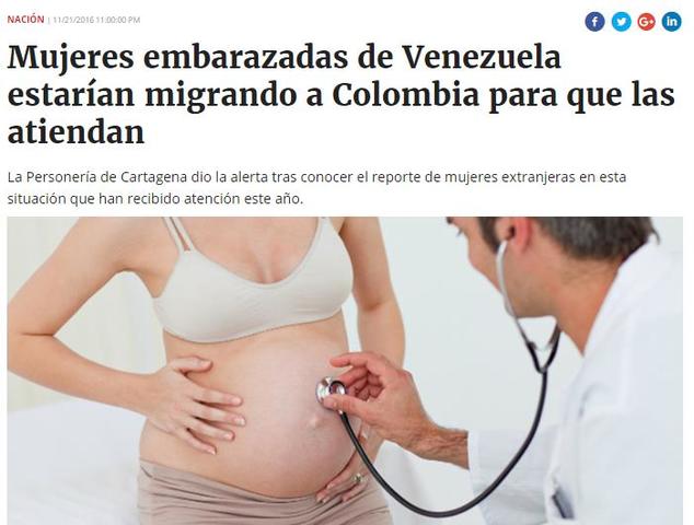 Mujeres embarazadas de Venezuela estarían migrando a Colombia para que las atiendan
