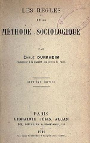 Durkheim escribe "Método de las Ciencias Sociales"