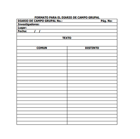 Diario de campo grupal