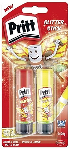 Pritt lanzó los nuevos “Glitter Sticks”, en rojo y amarillo, con un fácil uso y manejo