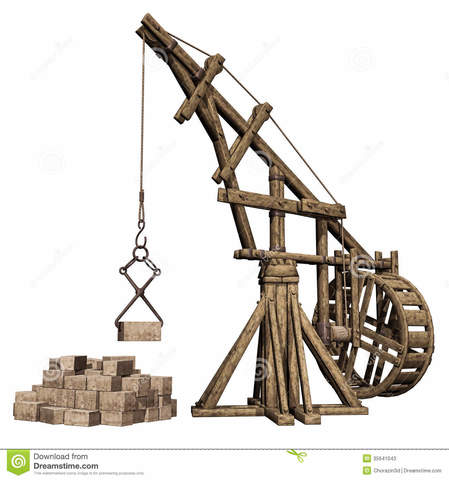 Gruas y molino hidráulicos.