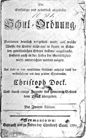 Christopher Dock "Schul-Ordnung"