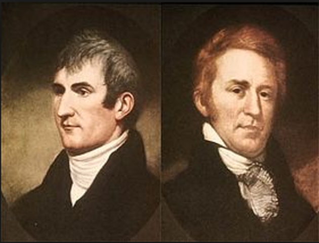 Lewis and Clark expedition arrived at Fort Mandan.