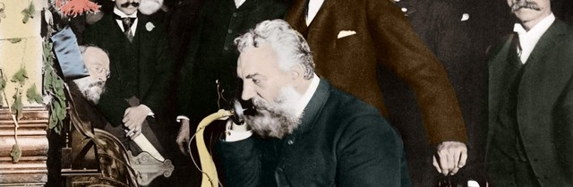 Alexander Graham Bell patents the telephone.  Photo credit:  www.history.com.