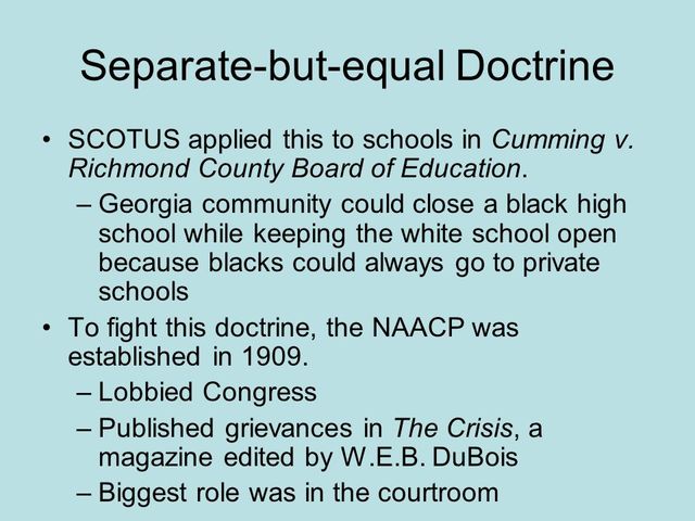 Cummings v. School Board of Richmond CO., Georgia