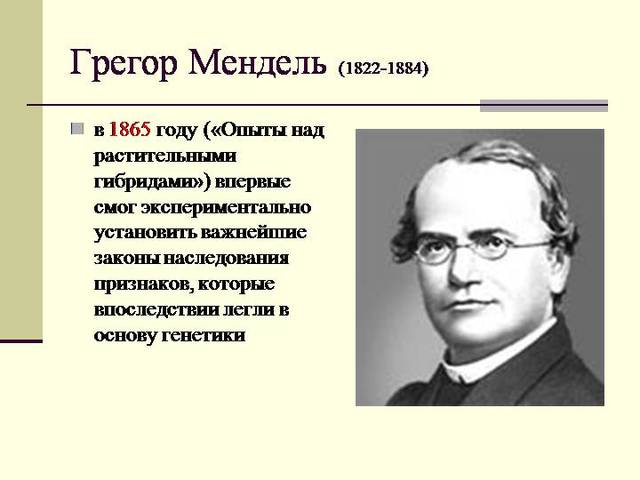 Законы Г. Менделя