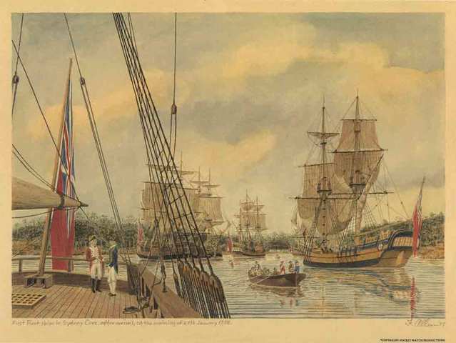 First fleet arrives at Australia