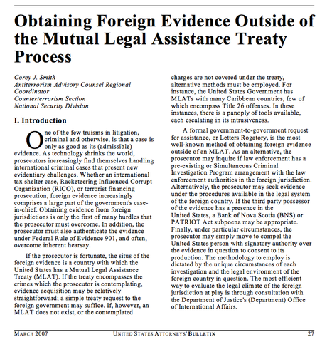 Mutual assistance treaty