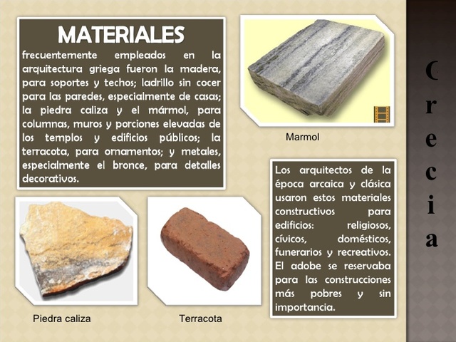 UTILIZACIÓN DE MATERIALES GRECIA