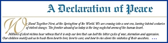 Declaration of Peace is written