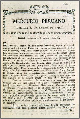 El Mercurio Peruano (2 de enero de 1791)
