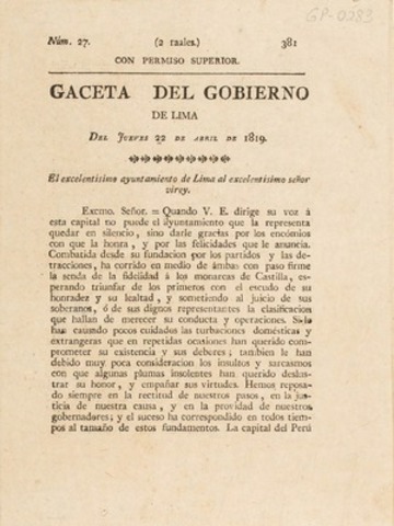 La Gaceta del Gobierno de  Lima