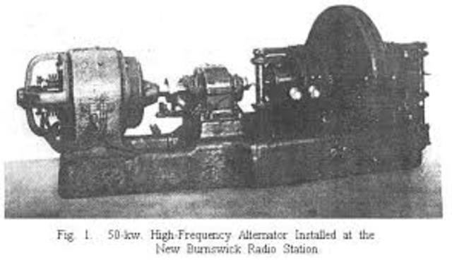 The 1st high frequency alternator was developed