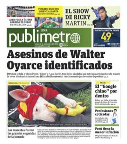 La llegada del "Publimetro"