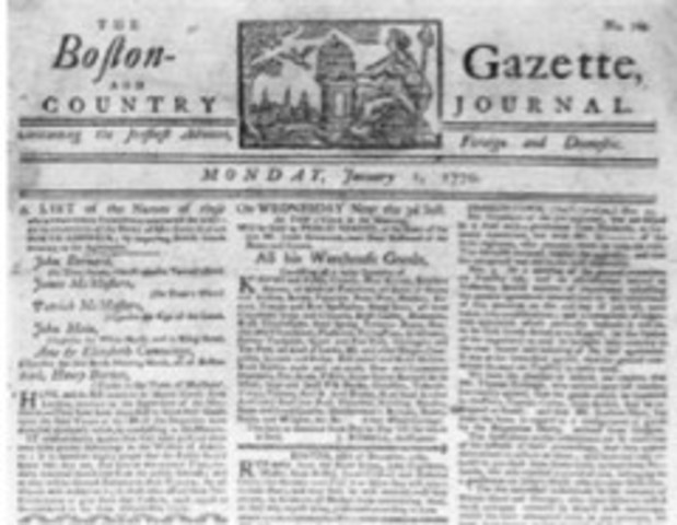 Publicación por la Gaceta de Boston