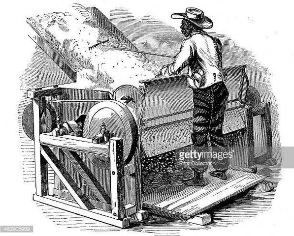Eli Whitney invents the cotton gin. This increases the demand for slave labor greatly.
