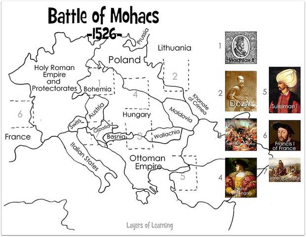 The battle of Mohace in 1526
