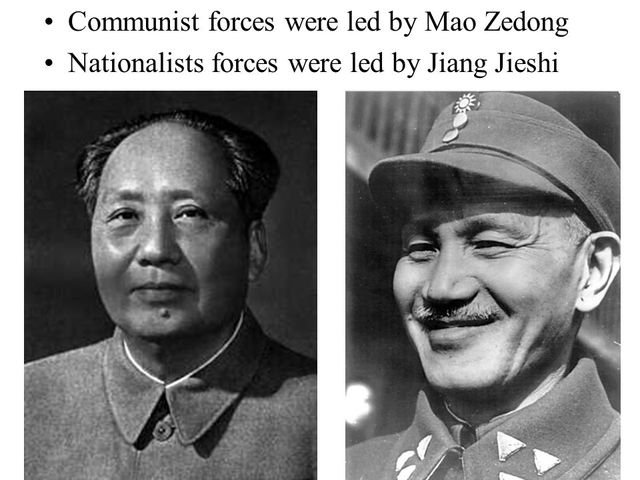 Jiang Jeishi turned his Nationalist troops against the Communists