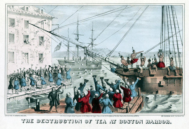The Coercive Acts of 1774 in Response to the Boston Tea Party