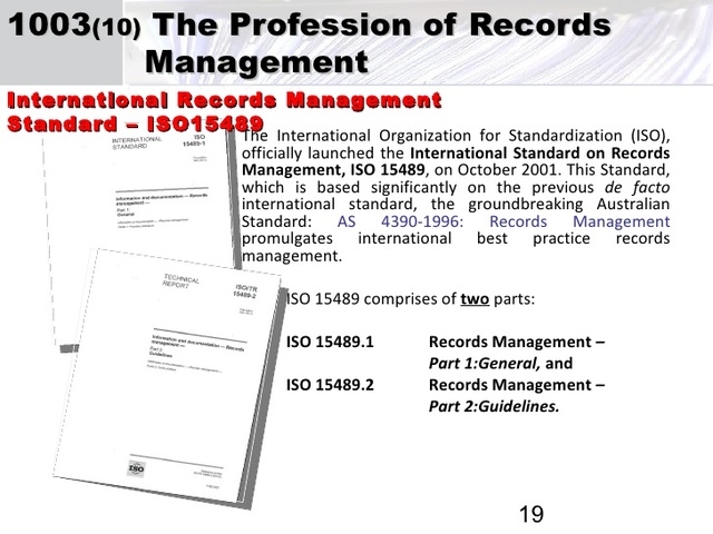 International Standard on Records Management