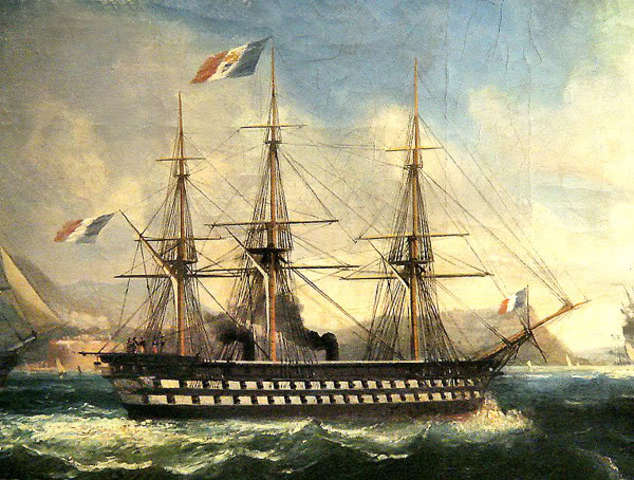 Primer barco de guerra impulsado