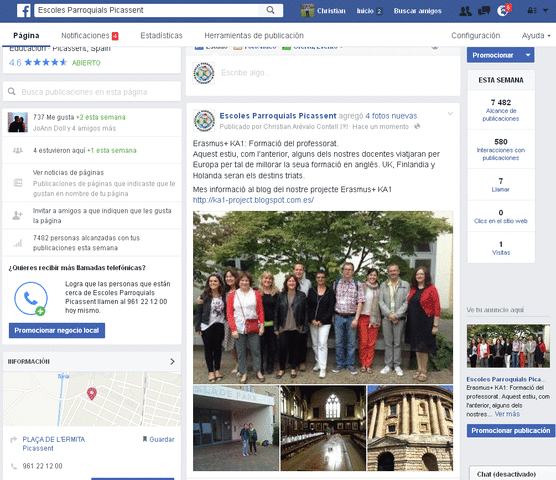 Difusión del proyecto y de las actividades realizadas