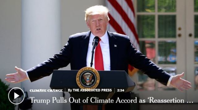 Trump Withdraws US from Paris Climate Accords
