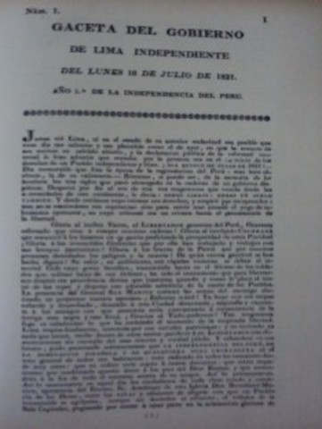 Gaceta del Gobierno de Lima Independiente