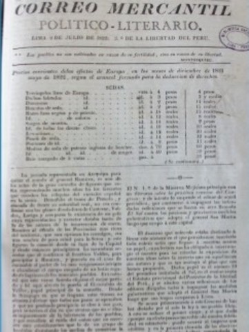 El Correo Mercantil, Político y Literario